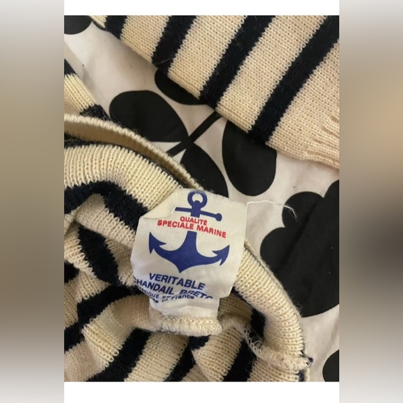 Vintage France Wool Sweater Striped Fisherman Veritable Chantail Breton Marine - Picture 14 of 14